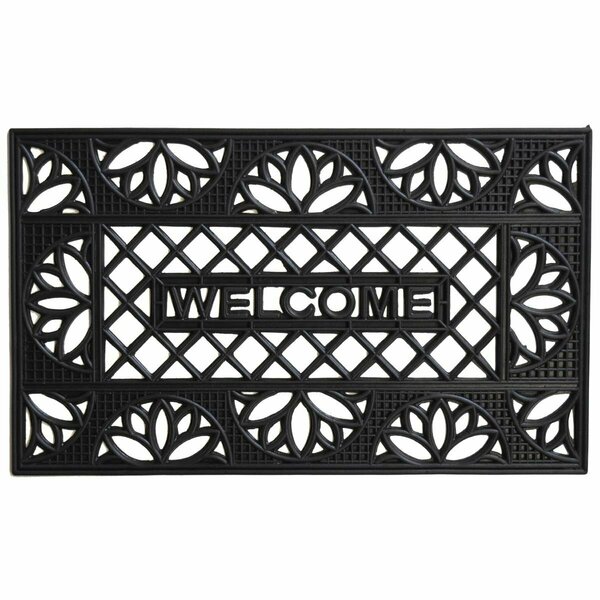 Configuracion 18 x 30 in. Clementine Rubber Rectangular Doormat Black CO2830366